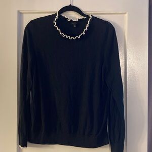 Black Sweater with White Trim